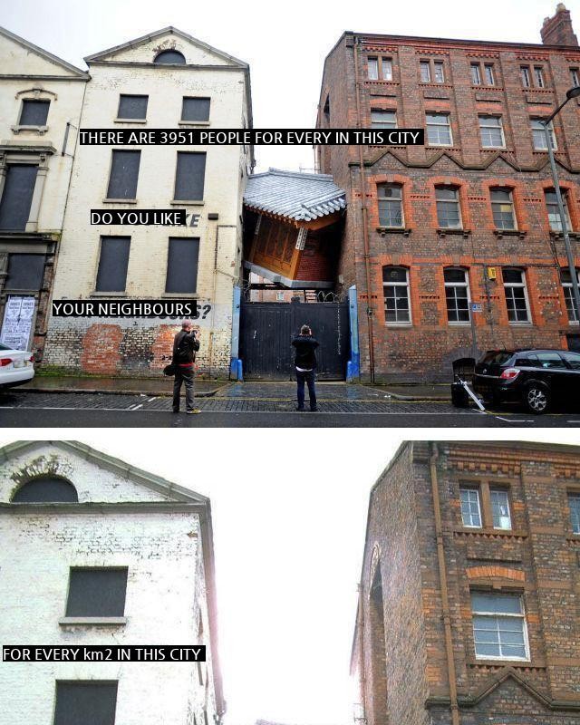 Hanok Stuck Between Liverpool Buildings
