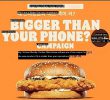 If the hamburger is smaller than the phone, the hamburger is free!