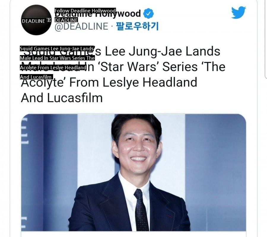 Lee Jung-jae was chosen as the star of the Star Wars series