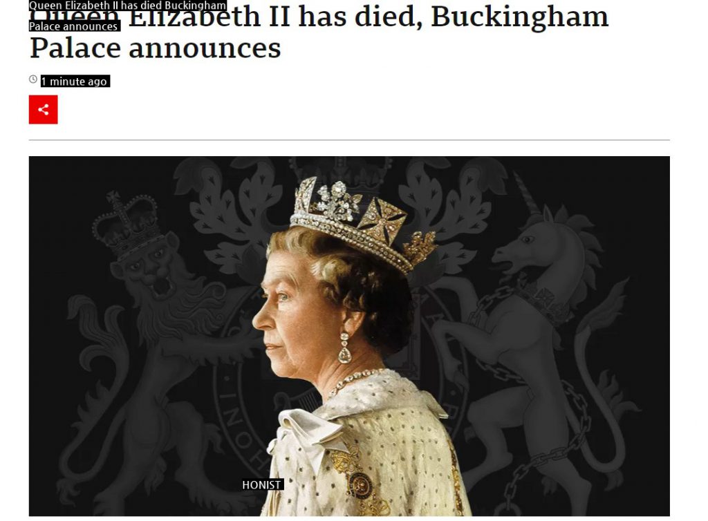 Breaking news Queen Elizabeth has passed away