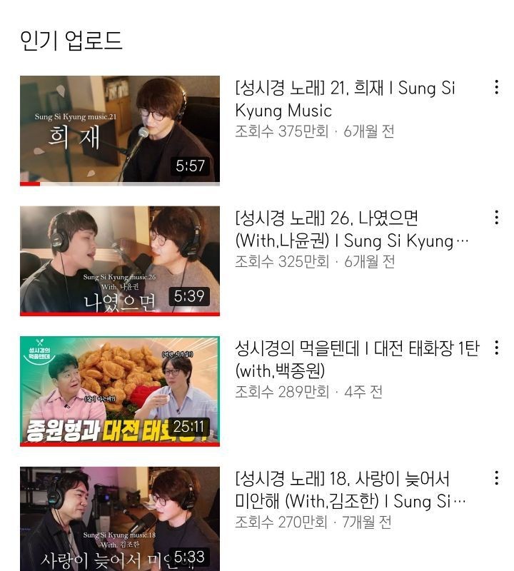 Sung Si Kyung's YouTube channel view count update