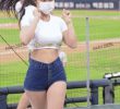 Cheerleader Heavy Crop White T-shirt Lee Da-hye Cheerleader 12