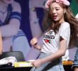 YUNA has a white T-shirt and a tennis skirt at the fan signing event