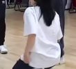 MINA of TWICE squatted down