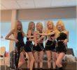 Girl group with short skirts and blonde hair
