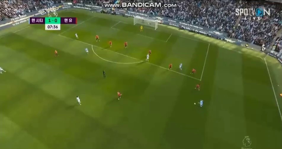 Manchester City vs. Manchester City's first goal with drone cam Shaking. Shaking