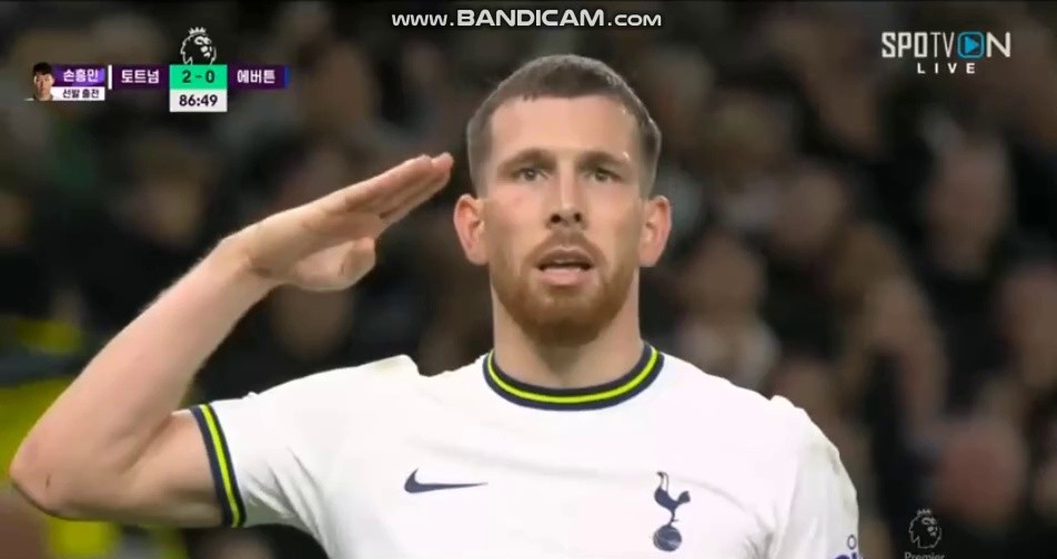 Tottenham vs Everton salute ceremony Shaking