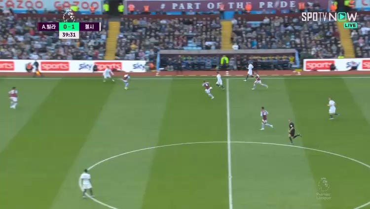 Aston Villa v Chelsea Sterling. This is the goalpost Shaking. Shaking