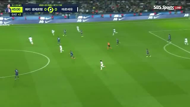 Paris Saint-Germain v Marseille Messi After passing forward, Hakimi Lee