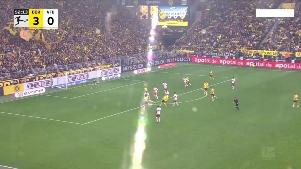 (SOUND)Dortmund v Stuttgart Jude Bellingham Crazy Additional Goal Shaking