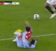Manchester United vs. Bailey slapping his knee with Aston Villa Lisan Mast