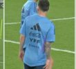 Argentina's national soccer team training gif with a friendly atmosphere