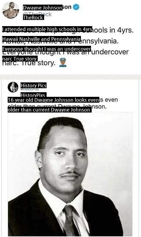 Dwayne Johnson appeared in the photo of 16