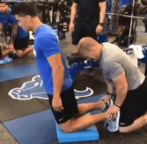 Exercise to train core hamstrings together. Gif