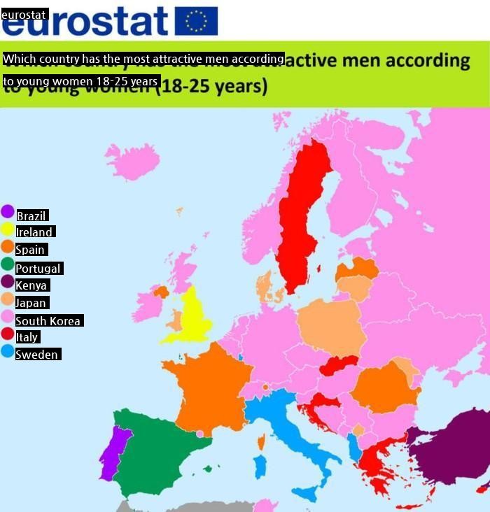 Popular male nationality by European country