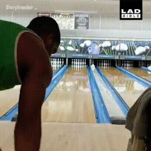 This is cheating in bowling. Gif