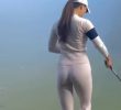 Kim Eun-sun's professional swing standard posture, which is a must-see for beginners of golf.gif
