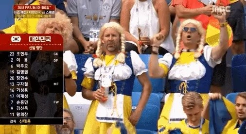 At this point, the 2018 World Cup Swedish Beauty Cheer Group is watching again