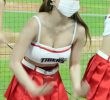 strap sleeveless chest bone red ribbon Lee Da-hye cheerleader