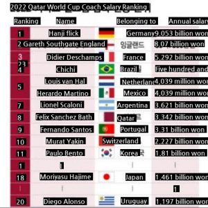 2022 Qatar World Cup Coach Salary Ranking