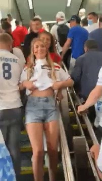 Serbian cheering girl who can't control herself