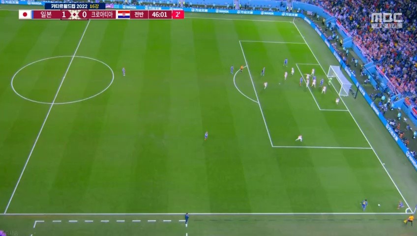 Japan v Croatia Japan's first goal semi-automatic VAR scene Shaking. Shaking