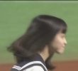 (SOUND)Hashimoto Kanna throws the first pitch