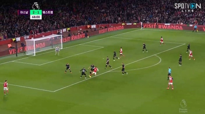 Arsenal Nketia wedge goal vs West Ham gif
