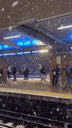 a gang fight at a London subway station