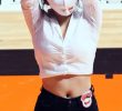 Jo Yerin Cheerleader Cropped White Dress Shirt Heavy Chest Movement