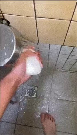 The reason why you have to pick up soap quickly while taking a 17 gold shower gif