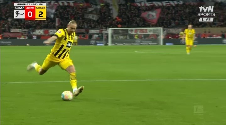 Leverkusen v Dortmund Dortmund Additional goal 0-2 Shaking. Shaking.