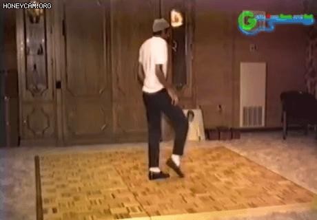 Michael Jackson practicing the borrowed choreography gif
