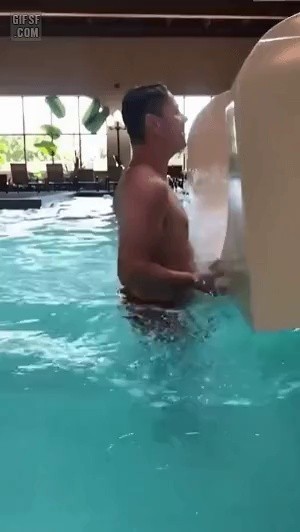 The reason why you shouldn't mess around in front of the water slide.