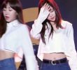 Apink Silk Cropped Shirt Waist Belly button Exposed Apink Son Naeun