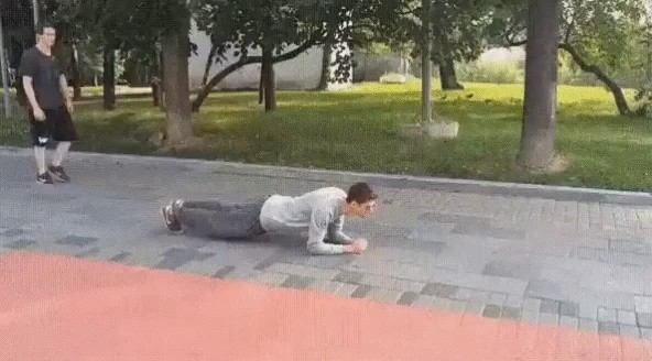 Why you shouldn't plank on the street gif