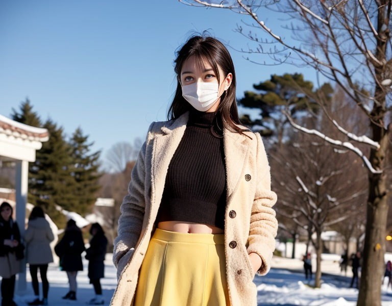 AI Female friend in the middle of winter jpg