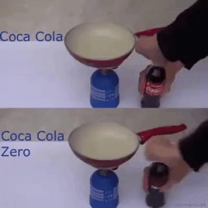 The sugar difference between Coke and Zero Cola.