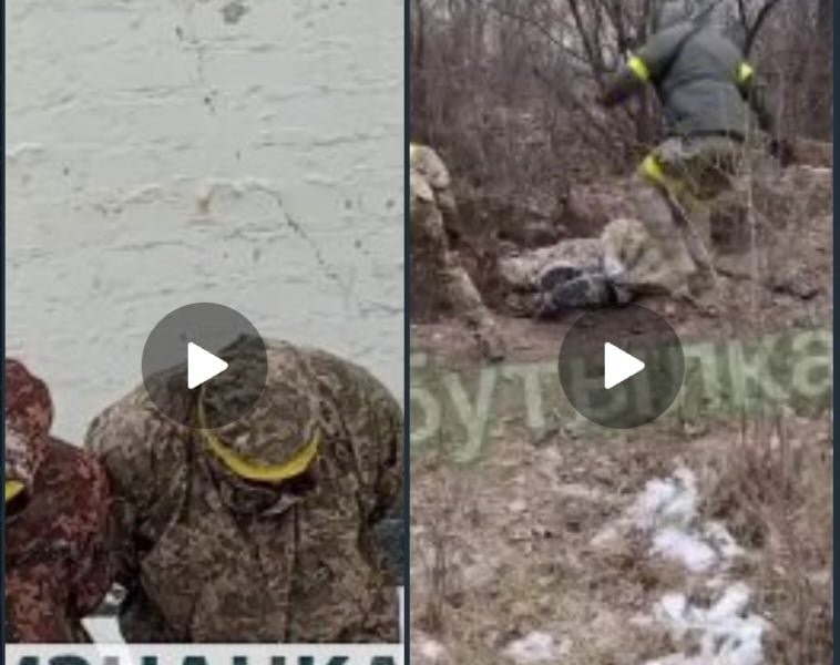 It's a live burial video of Ukrainian troops refusing to fight.