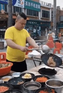 The master of night market fried rice, gif
