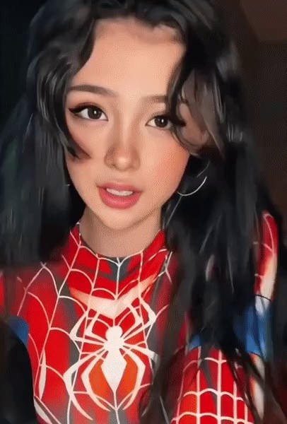 a woman in a Spider-Man suit