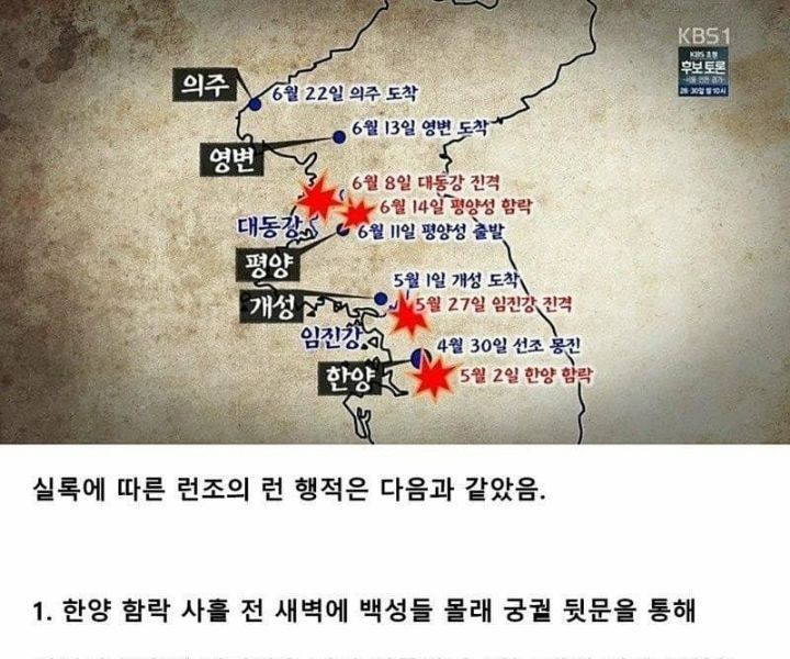 King Seonjo's crazy escape speed during the Japanese Invasion of Korea in 1592.