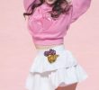 Pink ribbon pink T-shirt Ahn Jihyun cheerleader