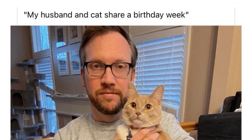 My husband and my cat's birthday is similar, so we decided to have a party together.