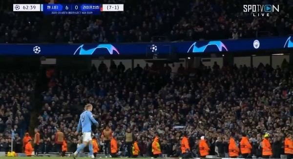 Manchester City vs. Leipzig scored five goals and was replaced by Holland, clap clap clap.