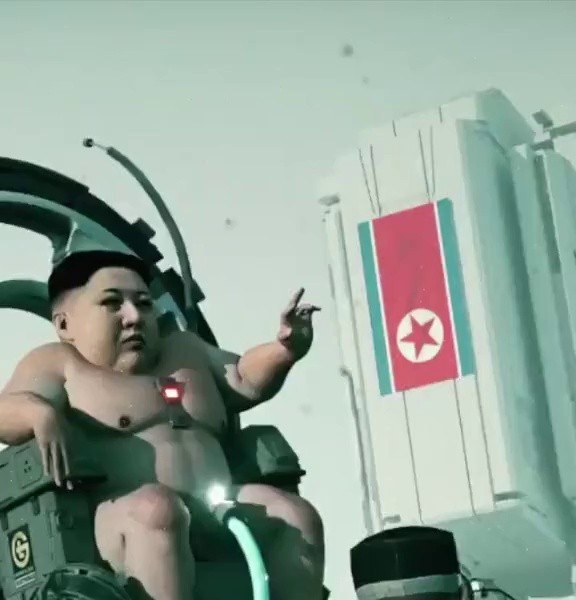 (SOUND)The battle robot of the car birds under development in North Korea.