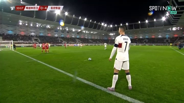 Ronaldo sent a signal while preparing for Luxembourg v Portugal free kick