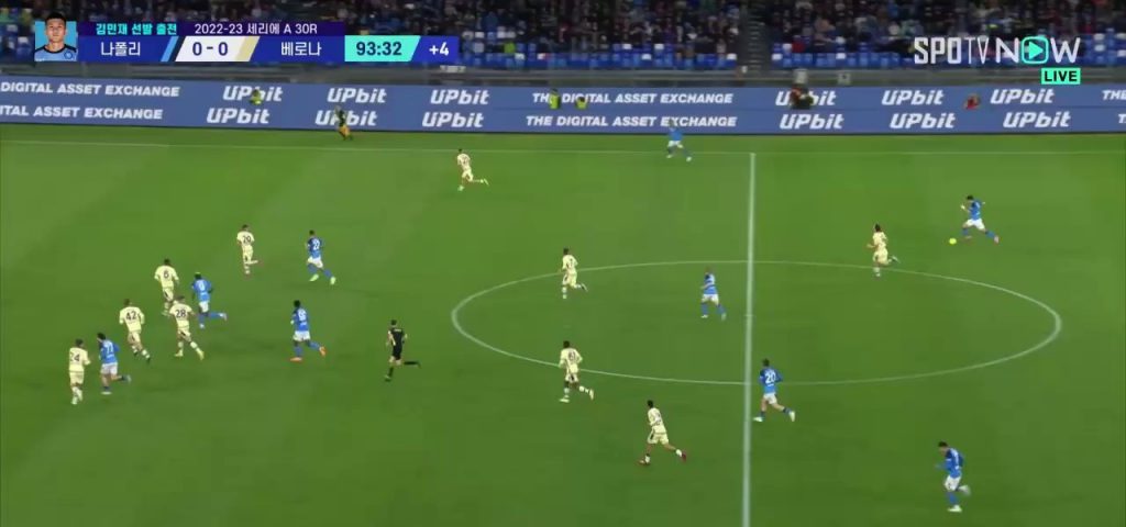 (SOUND)Napoli vs Verona commentator Kim Min-jae's crazy breakthrough getting fouls Shaking