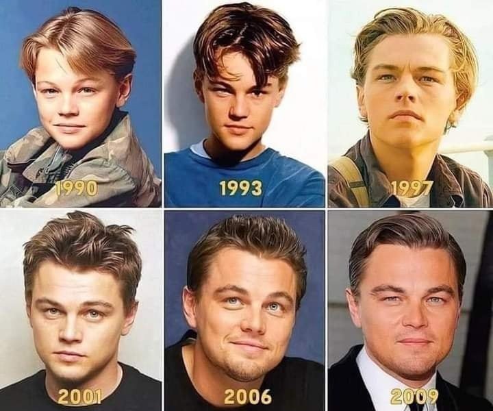History of DiCaprio's Face Transformation