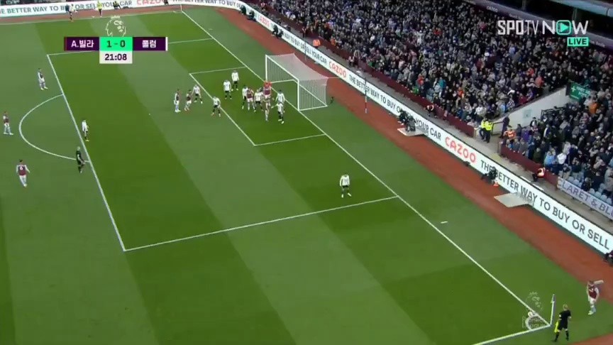 Villa vs Fulham Aston Villa corner kick Tyrone Mings Heather's first goal